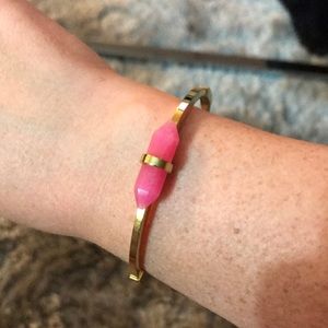 Michael Kors gold bracelet w/pink quartz